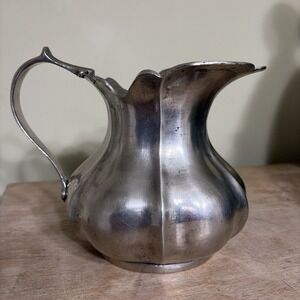 Vintage Valpeltro Artale 95% Pewter Pitcher Vase 6" Cherub Stamped Italy